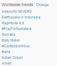 Gempa di Sumatra 11 April 2012